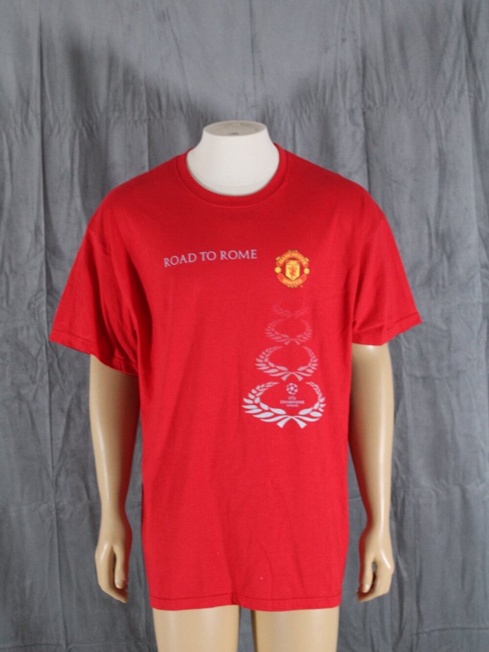 Manchester United T-shirt (Retro) - Champions League Road to Rome 2009 - Mens XL